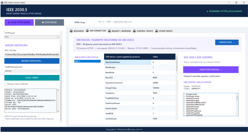 Giao diện Master Server Protocol hỗ trợ IEEE 2030.5